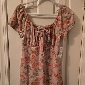 PINK REPUBLIC BRAND WOMEN'S JUNIOR SIZE PINK FLORAL SUMMER DRESS SIZE MEDIUM